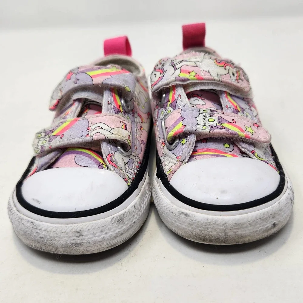 Converse All Star Toddler Neon Unicorn Sneakers Shoes 3 Infant Girls Pink Purple